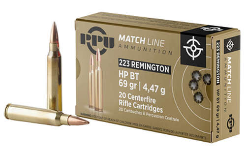 Ammunition Prvi Partizan Match 223Rem PPU .223 REM MATCH 69GR HPBT 20/1000 • Model: Match